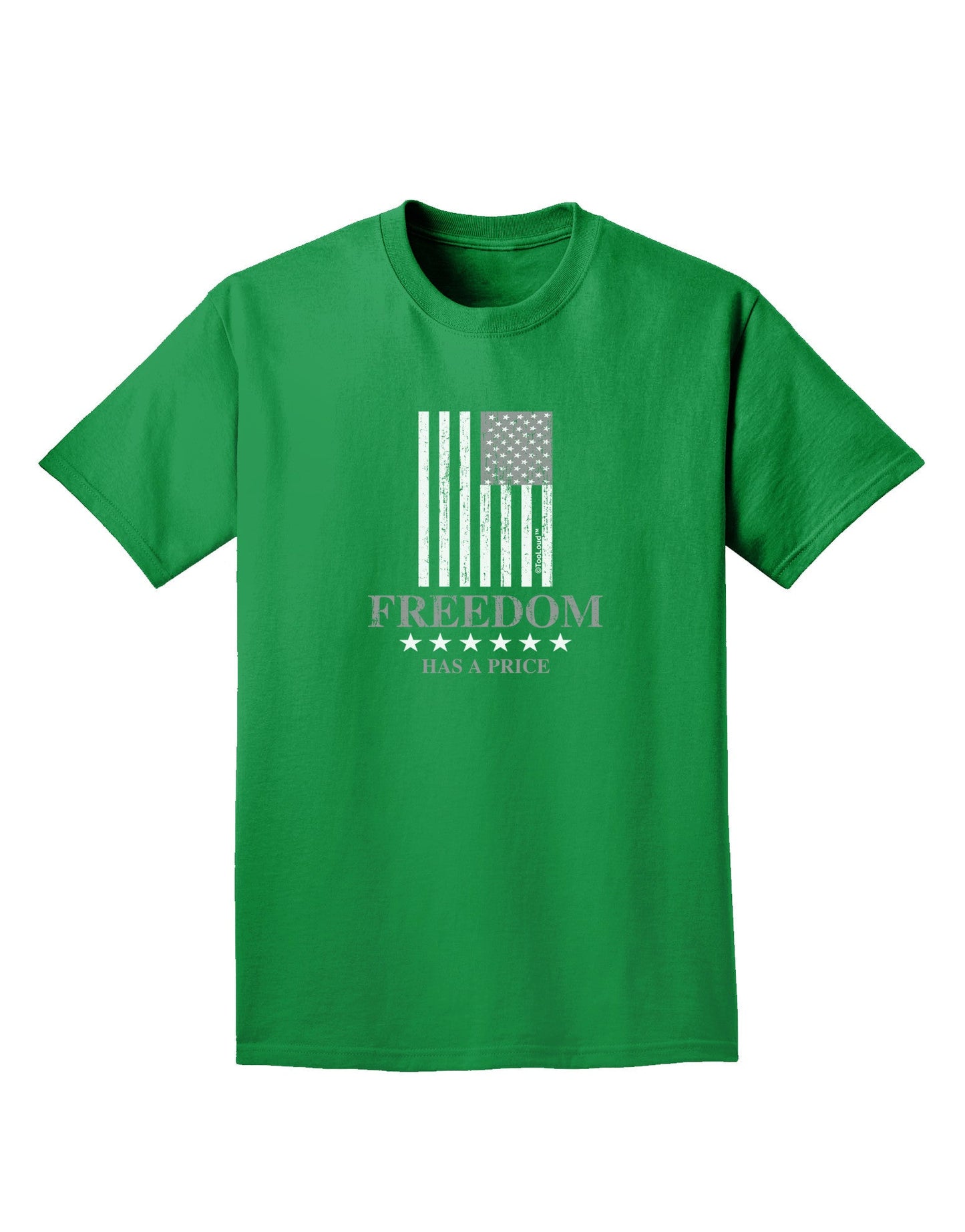 Freedom Flag BnW Adult Dark T-Shirt-Mens T-Shirt-TooLoud-Kelly-Green-Small-Davson Sales