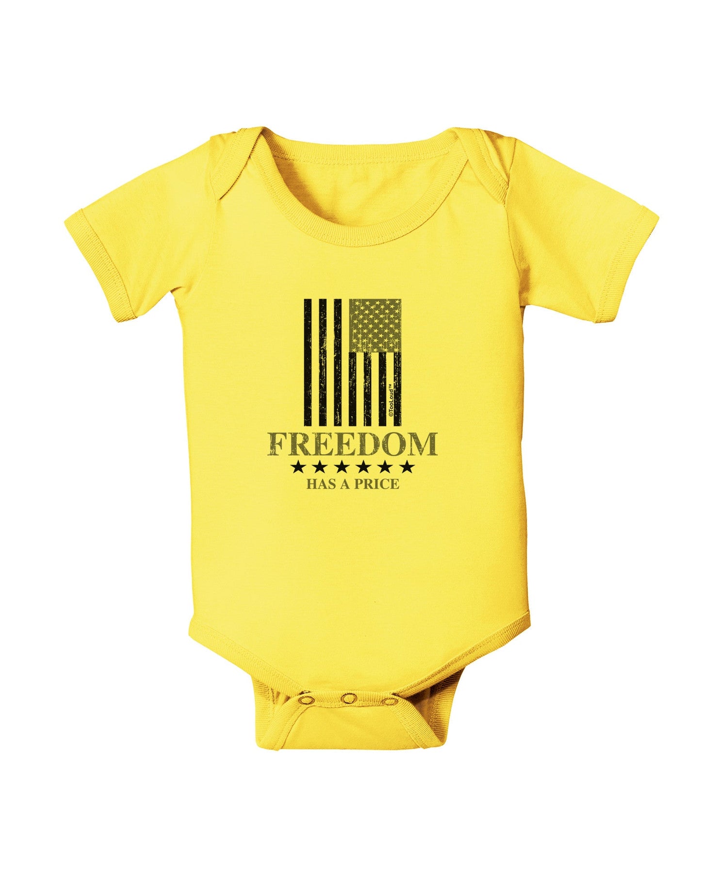 Freedom Flag BnW Baby Romper Bodysuit-Baby Romper-TooLoud-Yellow-06-Months-Davson Sales