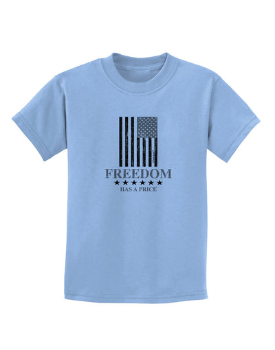 Freedom Flag BnW Childrens T-Shirt-Childrens T-Shirt-TooLoud-Light-Blue-X-Small-Davson Sales