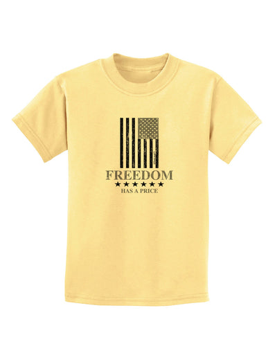 Freedom Flag BnW Childrens T-Shirt-Childrens T-Shirt-TooLoud-Daffodil-Yellow-X-Small-Davson Sales