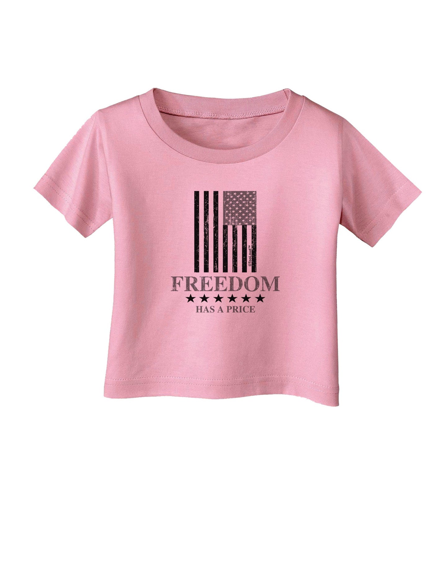 Freedom Flag BnW Infant T-Shirt-Infant T-Shirt-TooLoud-Candy-Pink-06-Months-Davson Sales