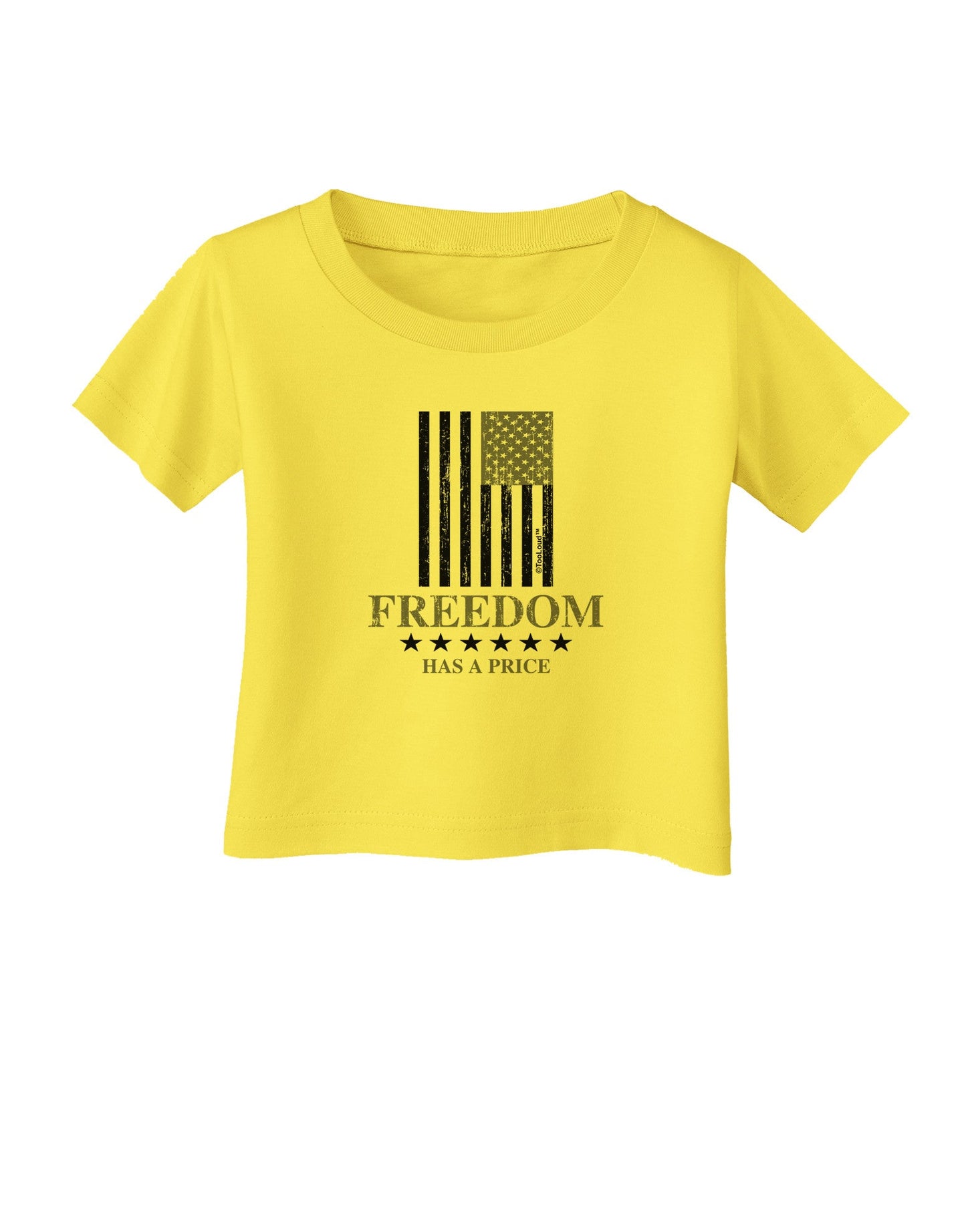 Freedom Flag BnW Infant T-Shirt-Infant T-Shirt-TooLoud-Yellow-06-Months-Davson Sales