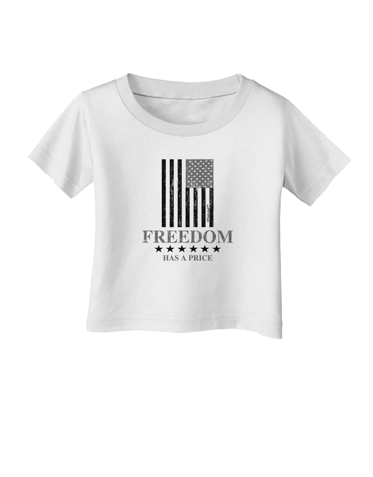 Freedom Flag BnW Infant T-Shirt-Infant T-Shirt-TooLoud-White-06-Months-Davson Sales