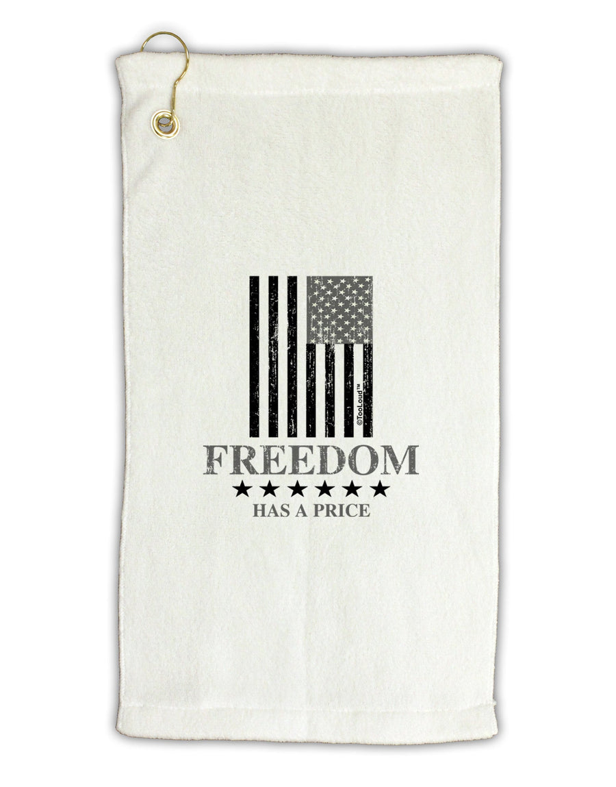 Freedom Flag BnW Micro Terry Gromet Golf Towel 16 x 25 inch-Golf Towel-TooLoud-White-Davson Sales