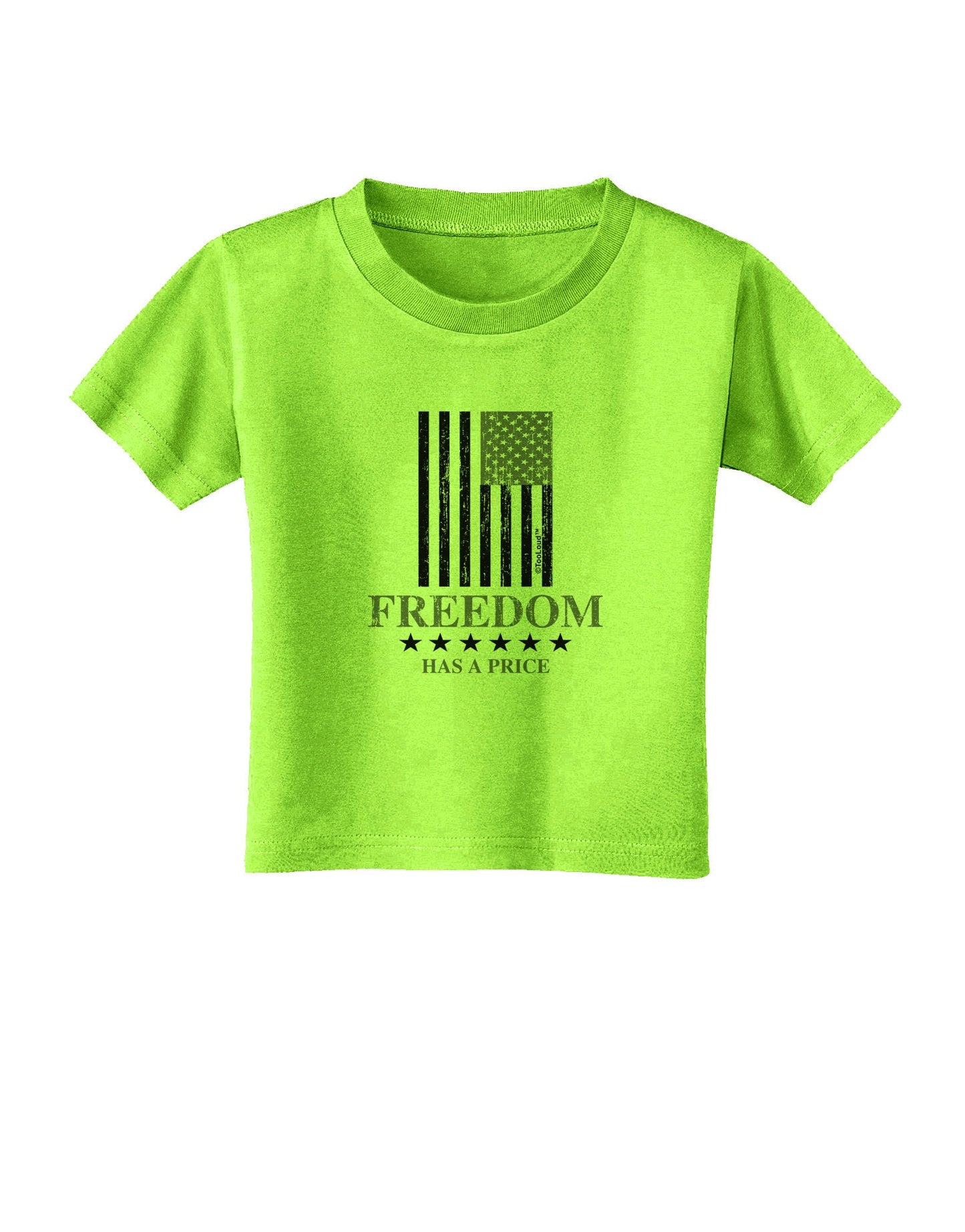 Freedom Flag BnW Toddler T-Shirt-Toddler T-Shirt-TooLoud-Lime-Green-2T-Davson Sales