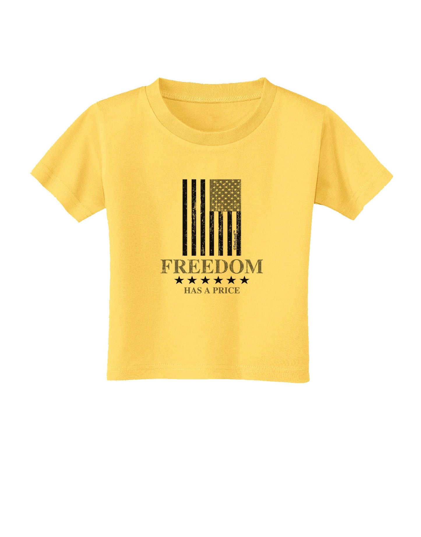 Freedom Flag BnW Toddler T-Shirt-Toddler T-Shirt-TooLoud-Yellow-2T-Davson Sales