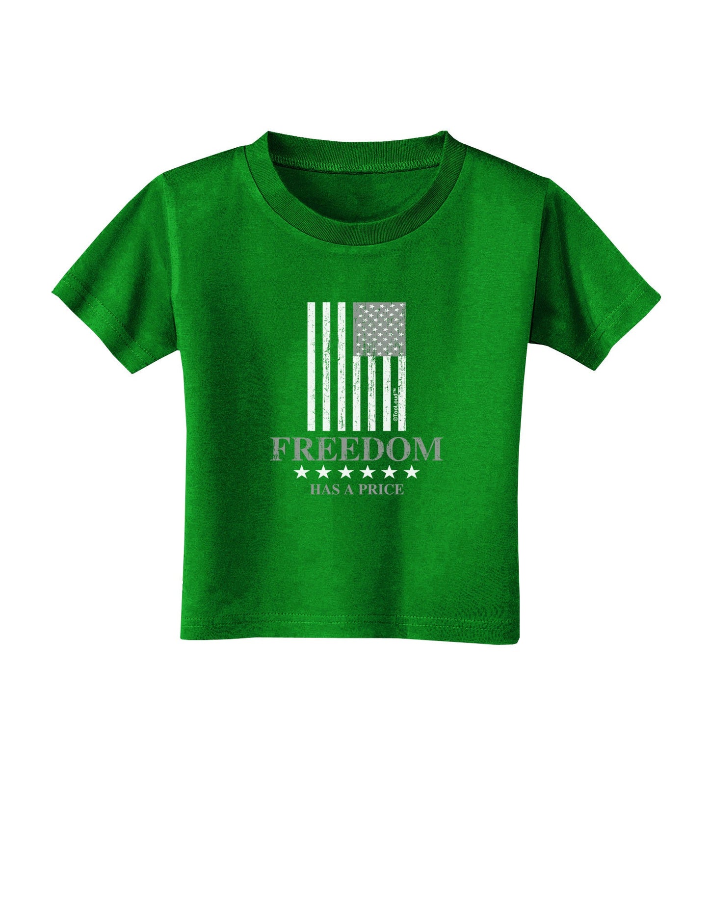 Freedom Flag BnW Toddler T-Shirt Dark-Toddler T-Shirt-TooLoud-Clover-Green-2T-Davson Sales