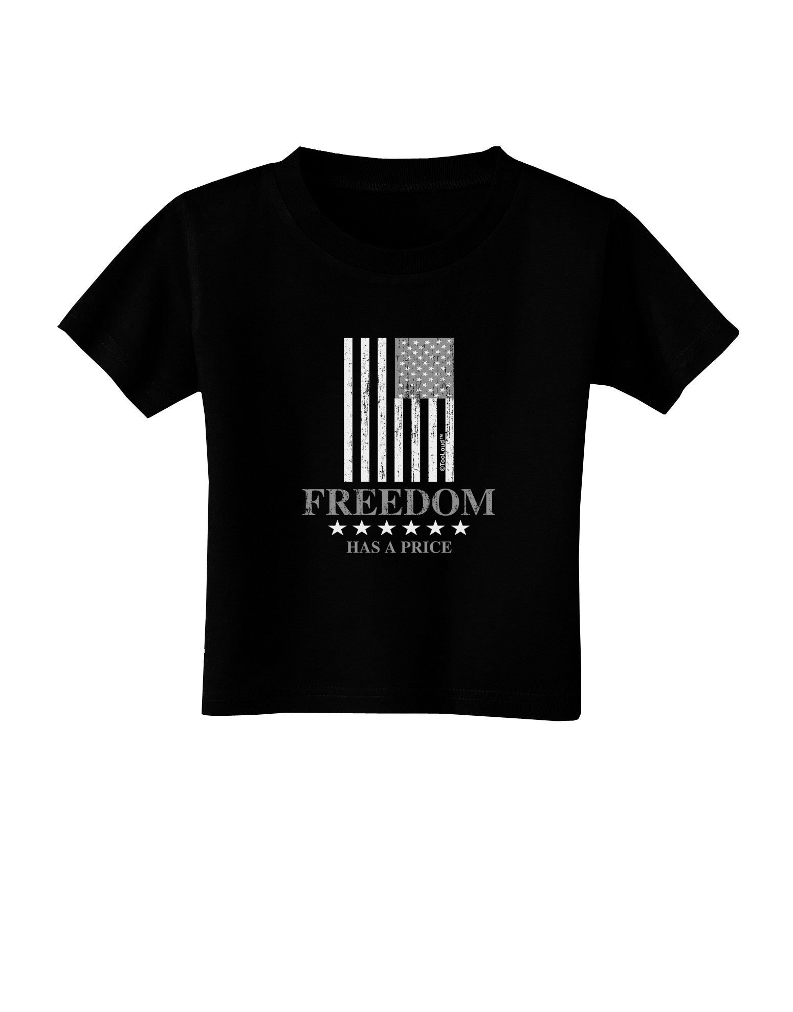 Freedom Flag BnW Toddler T-Shirt Dark-Toddler T-Shirt-TooLoud-Black-2T-Davson Sales