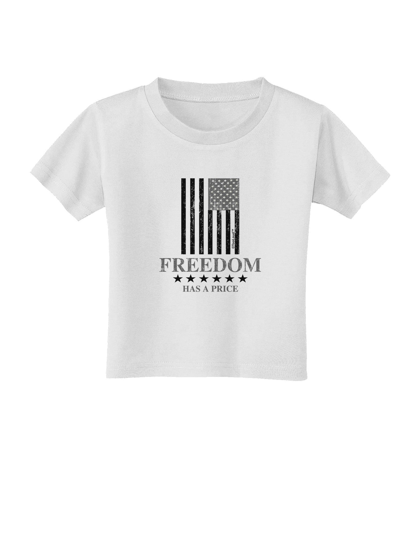 Freedom Flag BnW Toddler T-Shirt-Toddler T-Shirt-TooLoud-White-2T-Davson Sales