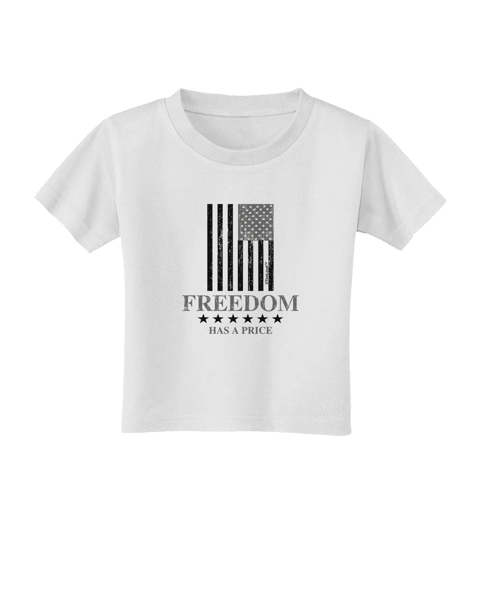 Freedom Flag BnW Toddler T-Shirt-Toddler T-Shirt-TooLoud-White-2T-Davson Sales