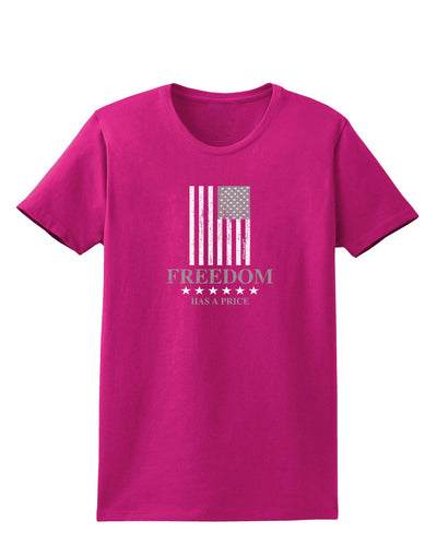 Freedom Flag BnW Womens Dark T-Shirt-TooLoud-Hot-Pink-Small-Davson Sales