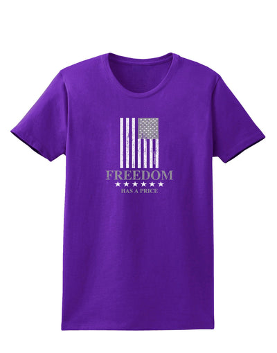 Freedom Flag BnW Womens Dark T-Shirt-TooLoud-Purple-X-Small-Davson Sales