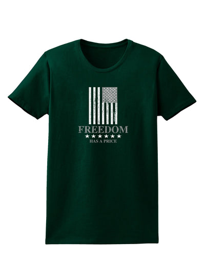 Freedom Flag BnW Womens Dark T-Shirt-TooLoud-Forest-Green-Small-Davson Sales