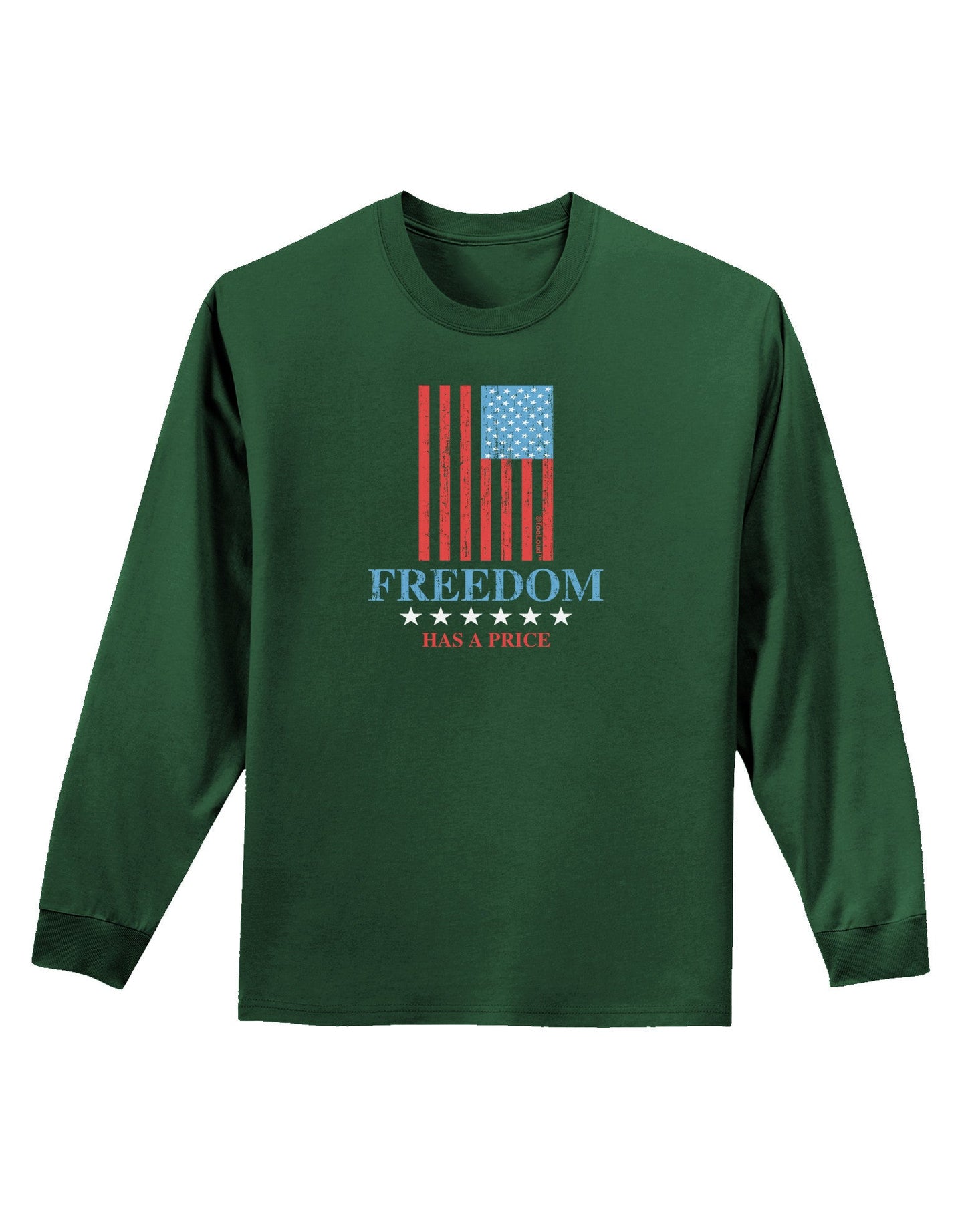 Freedom Flag Color Adult Long Sleeve Dark T-Shirt-TooLoud-Dark-Green-Small-Davson Sales