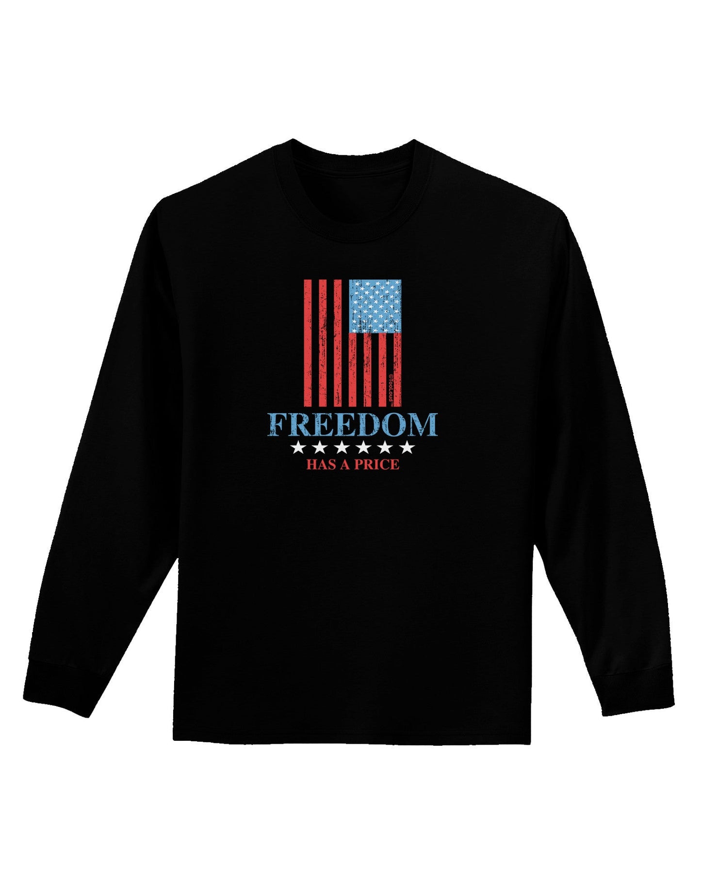 Freedom Flag Color Adult Long Sleeve Dark T-Shirt-TooLoud-Black-Small-Davson Sales
