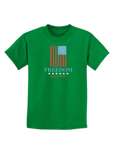 Freedom Flag Color Childrens Dark T-Shirt-Childrens T-Shirt-TooLoud-Kelly-Green-X-Small-Davson Sales