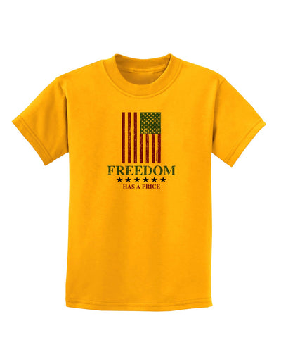 Freedom Flag Color Childrens T-Shirt-Childrens T-Shirt-TooLoud-Gold-X-Small-Davson Sales