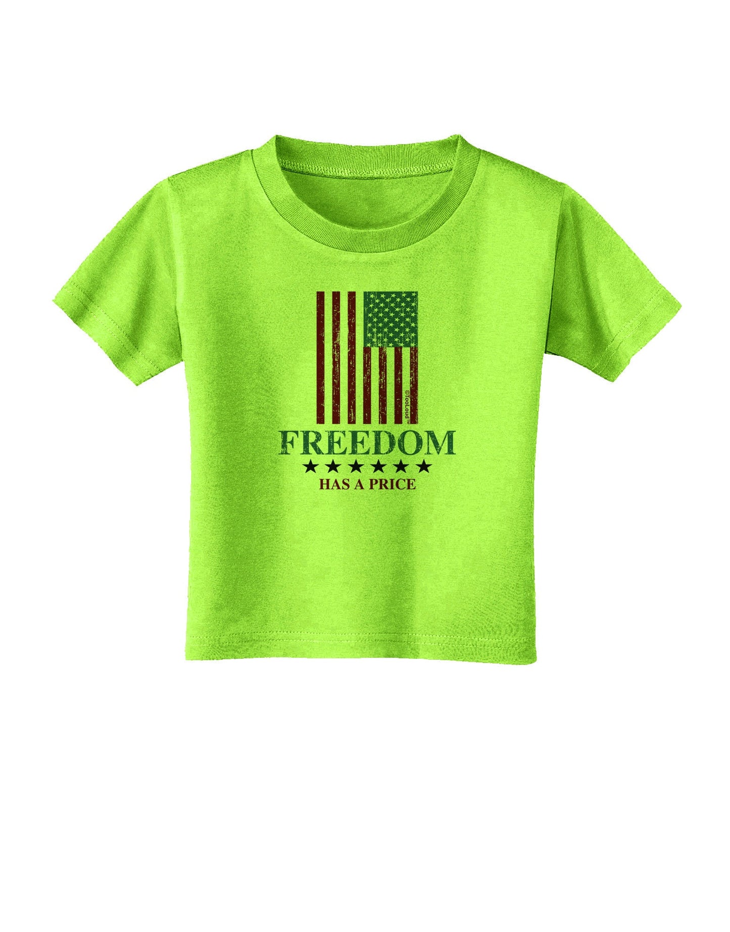 Freedom Flag Color Toddler T-Shirt-Toddler T-Shirt-TooLoud-Lime-Green-2T-Davson Sales