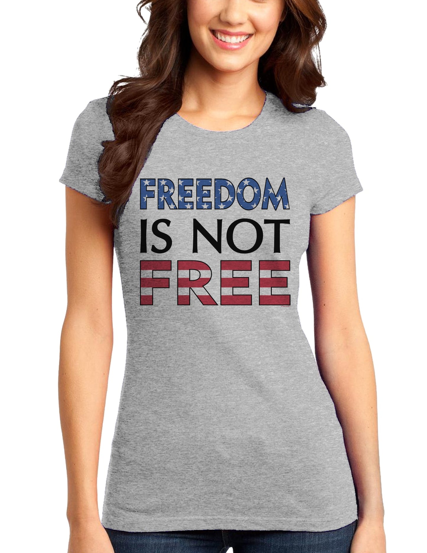Freedom Is Not Free Juniors T-Shirt-Womens Juniors T-Shirt-TooLoud-Heather-Gray-Small-Davson Sales