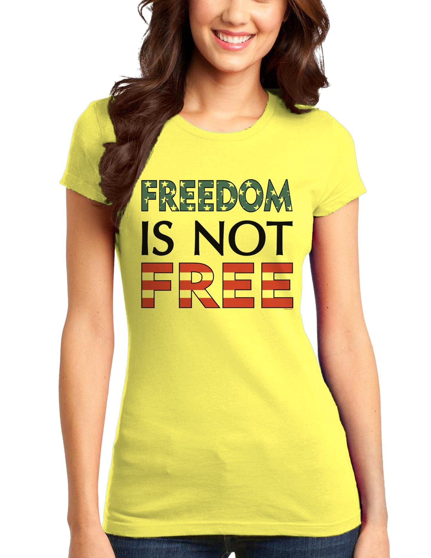 Freedom Is Not Free Juniors T-Shirt-Womens Juniors T-Shirt-TooLoud-Yellow-Small-Davson Sales