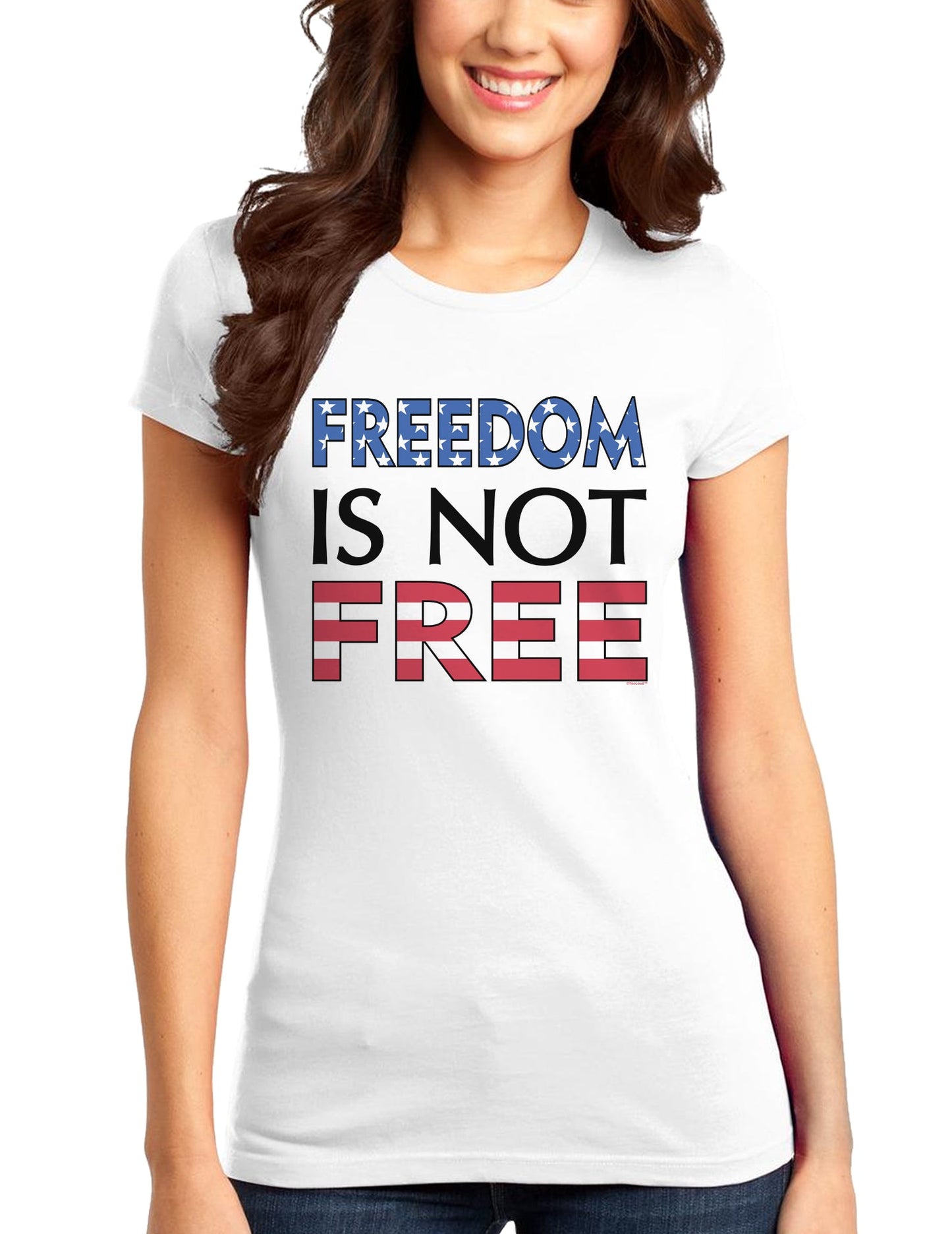 Freedom Is Not Free Juniors T-Shirt-Womens Juniors T-Shirt-TooLoud-White-Small-Davson Sales