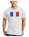 French Flag - France Adult V-Neck T-shirt by TooLoud-Mens V-Neck T-Shirt-TooLoud-White-Small-Davson Sales