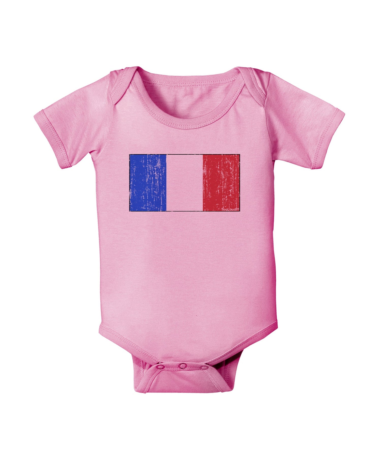 French Flag - France Distressed Baby Romper Bodysuit by TooLoud-Baby Romper-TooLoud-Light-Pink-06-Months-Davson Sales