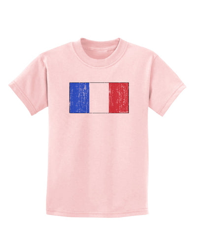 French Flag - France Distressed Childrens T-Shirt by TooLoud-Childrens T-Shirt-TooLoud-PalePink-X-Small-Davson Sales