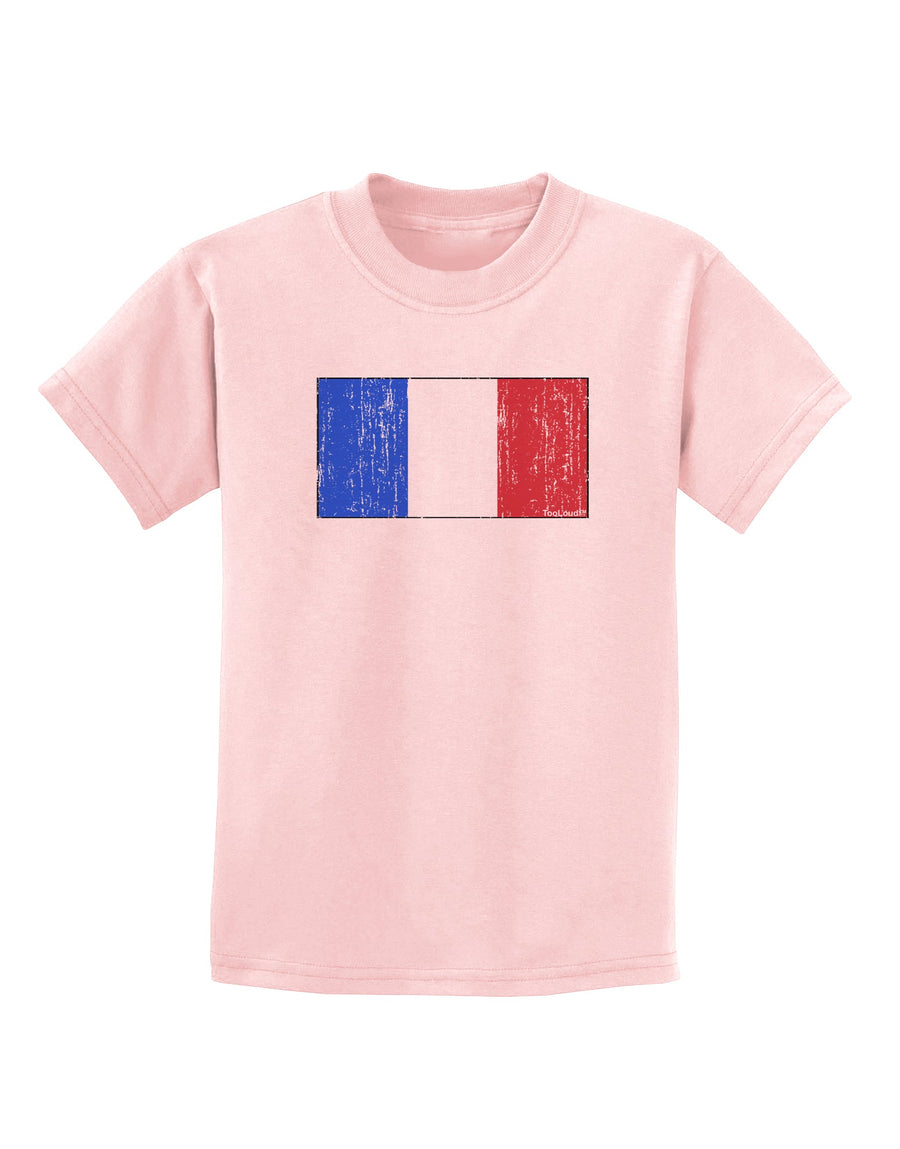 French Flag - France Distressed Childrens T-Shirt by TooLoud-Childrens T-Shirt-TooLoud-White-X-Small-Davson Sales