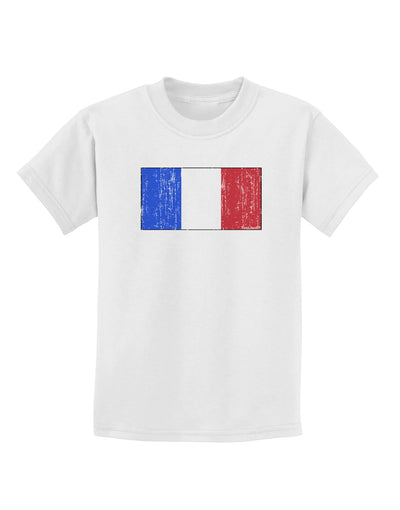 French Flag - France Distressed Childrens T-Shirt by TooLoud-Childrens T-Shirt-TooLoud-White-X-Small-Davson Sales