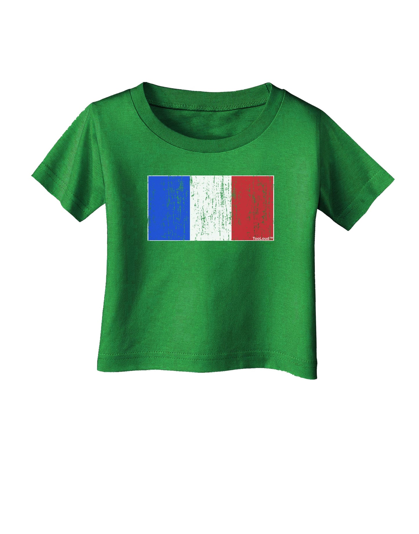 French Flag - France Distressed Infant T-Shirt Dark by TooLoud-Infant T-Shirt-TooLoud-Clover-Green-06-Months-Davson Sales