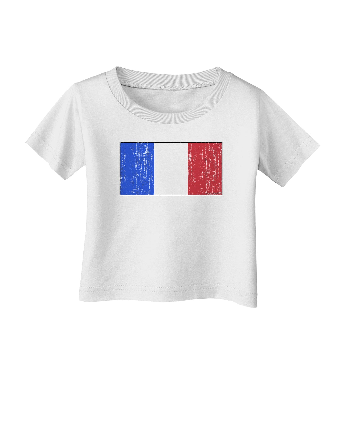 French Flag - France Distressed Infant T-Shirt by TooLoud-Infant T-Shirt-TooLoud-White-06-Months-Davson Sales