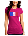 French Flag - France Distressed Juniors Crew Dark T-Shirt by TooLoud-T-Shirts Juniors Tops-TooLoud-Hot-Pink-Juniors Fitted Small-Davson Sales