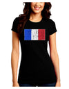 French Flag - France Distressed Juniors Crew Dark T-Shirt by TooLoud-T-Shirts Juniors Tops-TooLoud-Black-Juniors Fitted Small-Davson Sales