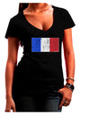 French Flag - France Distressed Juniors V-Neck Dark T-Shirt by TooLoud-Womens V-Neck T-Shirts-TooLoud-Black-Juniors Fitted Small-Davson Sales