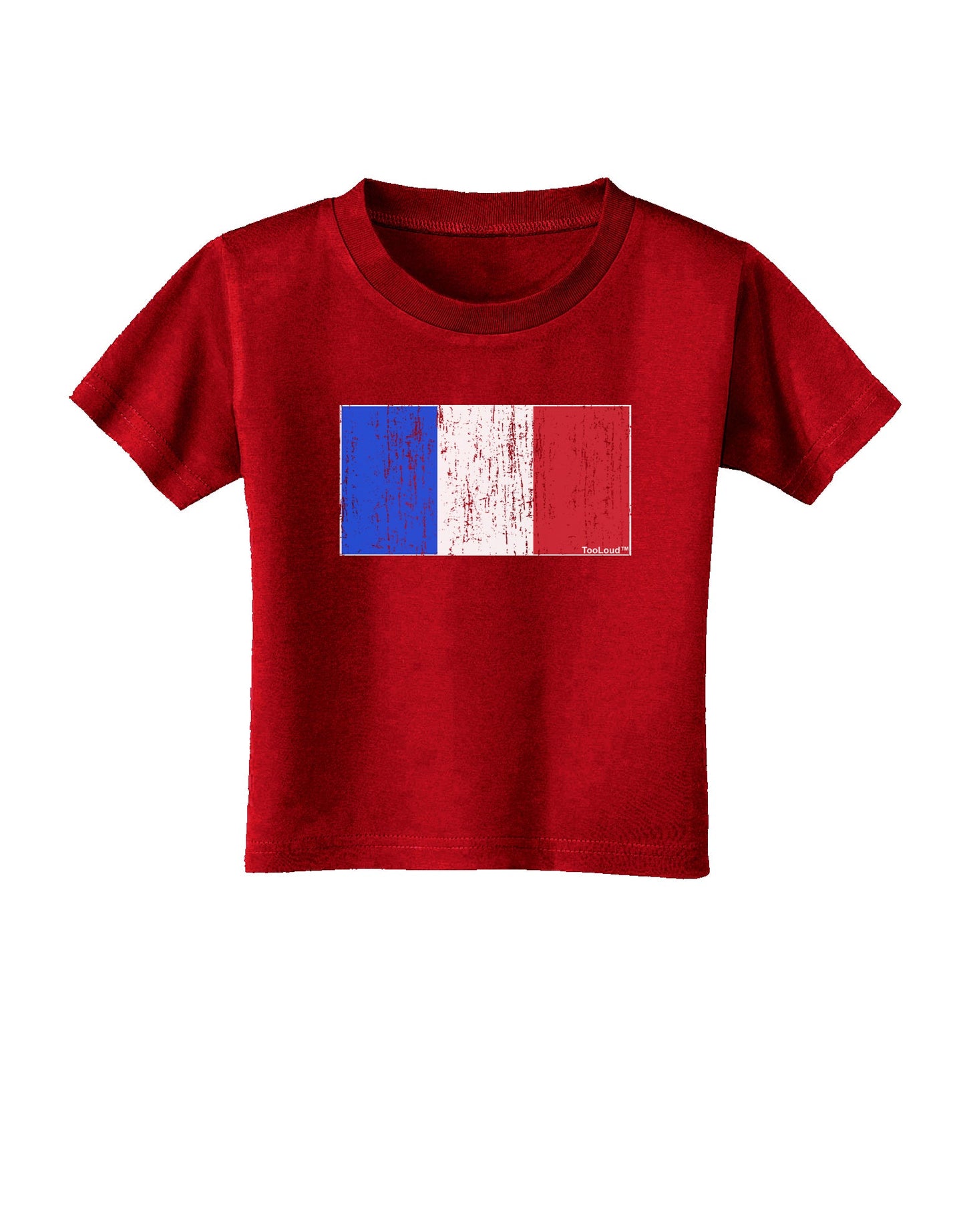 French Flag - France Distressed Toddler T-Shirt Dark by TooLoud-Toddler T-Shirt-TooLoud-Red-2T-Davson Sales