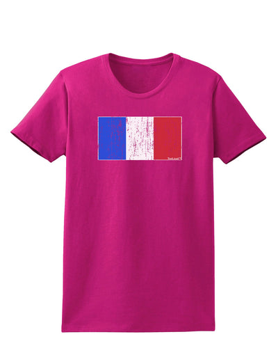 French Flag - France Distressed Womens Dark T-Shirt by TooLoud-Womens T-Shirt-TooLoud-Hot-Pink-Small-Davson Sales