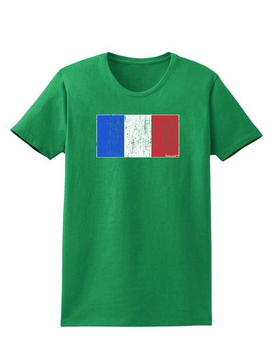 French Flag - France Distressed Womens Dark T-Shirt by TooLoud-Womens T-Shirt-TooLoud-Kelly-Green-X-Small-Davson Sales