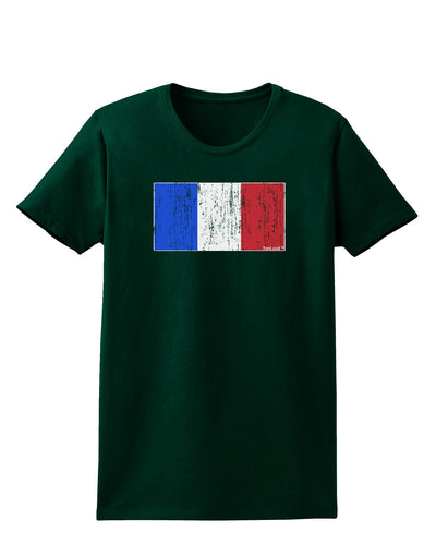 French Flag - France Distressed Womens Dark T-Shirt by TooLoud-Womens T-Shirt-TooLoud-Forest-Green-Small-Davson Sales