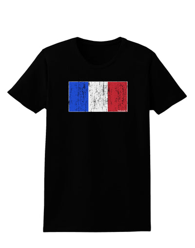 French Flag - France Distressed Womens Dark T-Shirt by TooLoud-Womens T-Shirt-TooLoud-Black-X-Small-Davson Sales