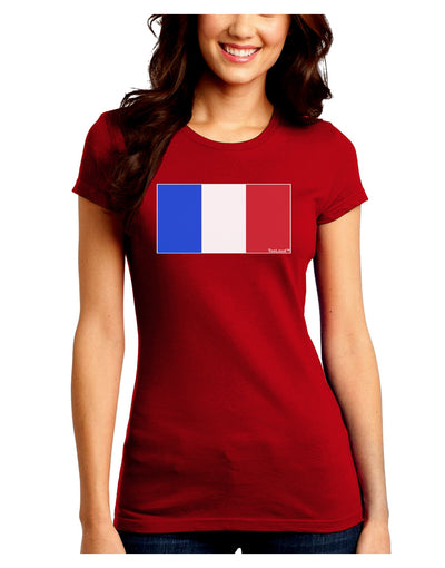 French Flag - France Juniors Crew Dark T-Shirt by TooLoud-T-Shirts Juniors Tops-TooLoud-Red-Juniors Fitted Small-Davson Sales