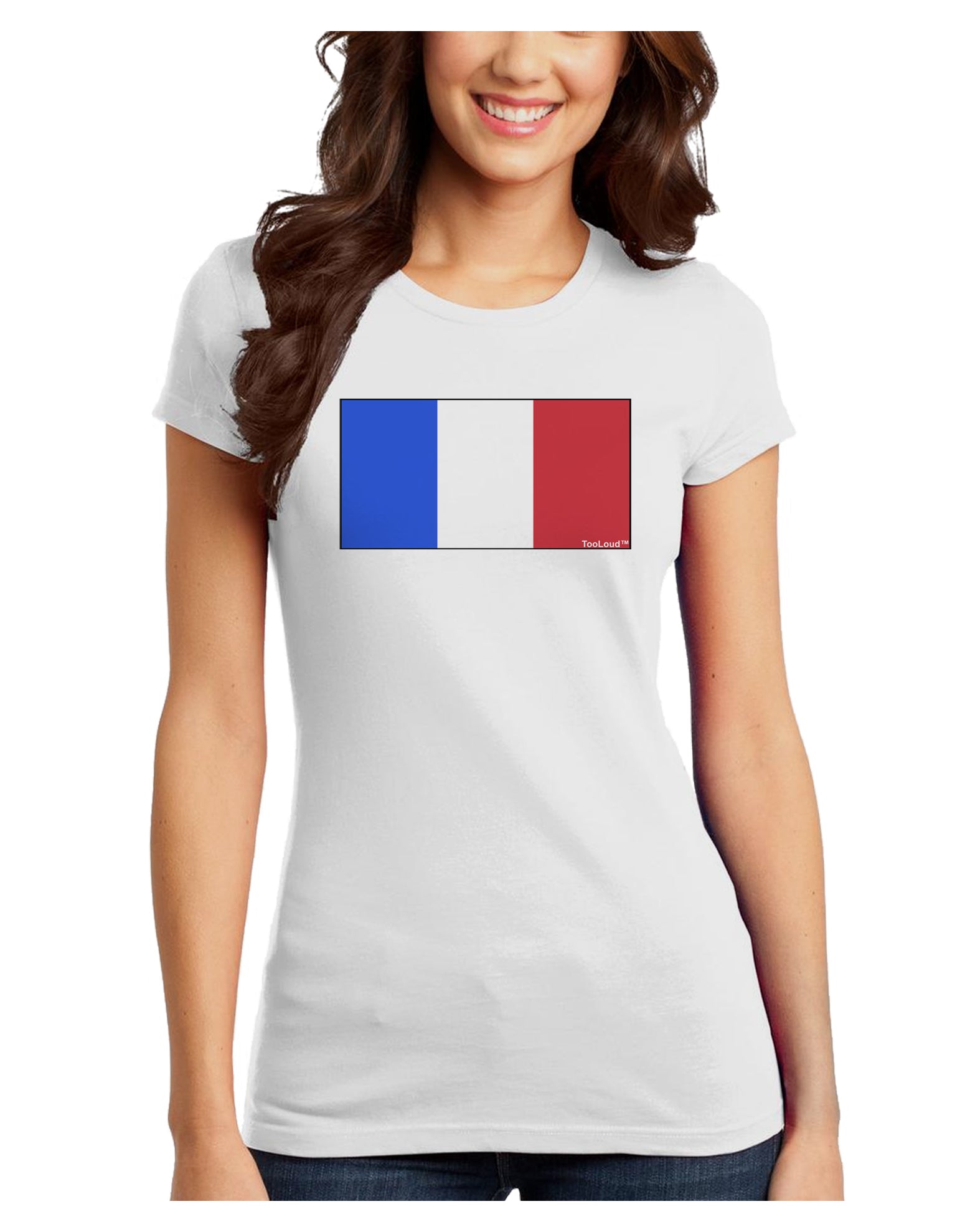 French Flag - France Juniors T-Shirt by TooLoud-Womens Juniors T-Shirt-TooLoud-White-Juniors Fitted X-Small-Davson Sales