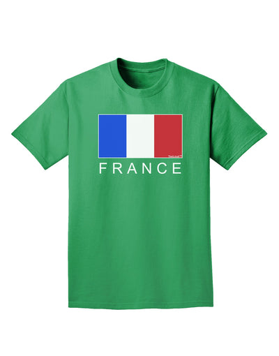 French Flag - France Text Adult Dark T-Shirt by TooLoud-Mens T-Shirt-TooLoud-Kelly-Green-Small-Davson Sales