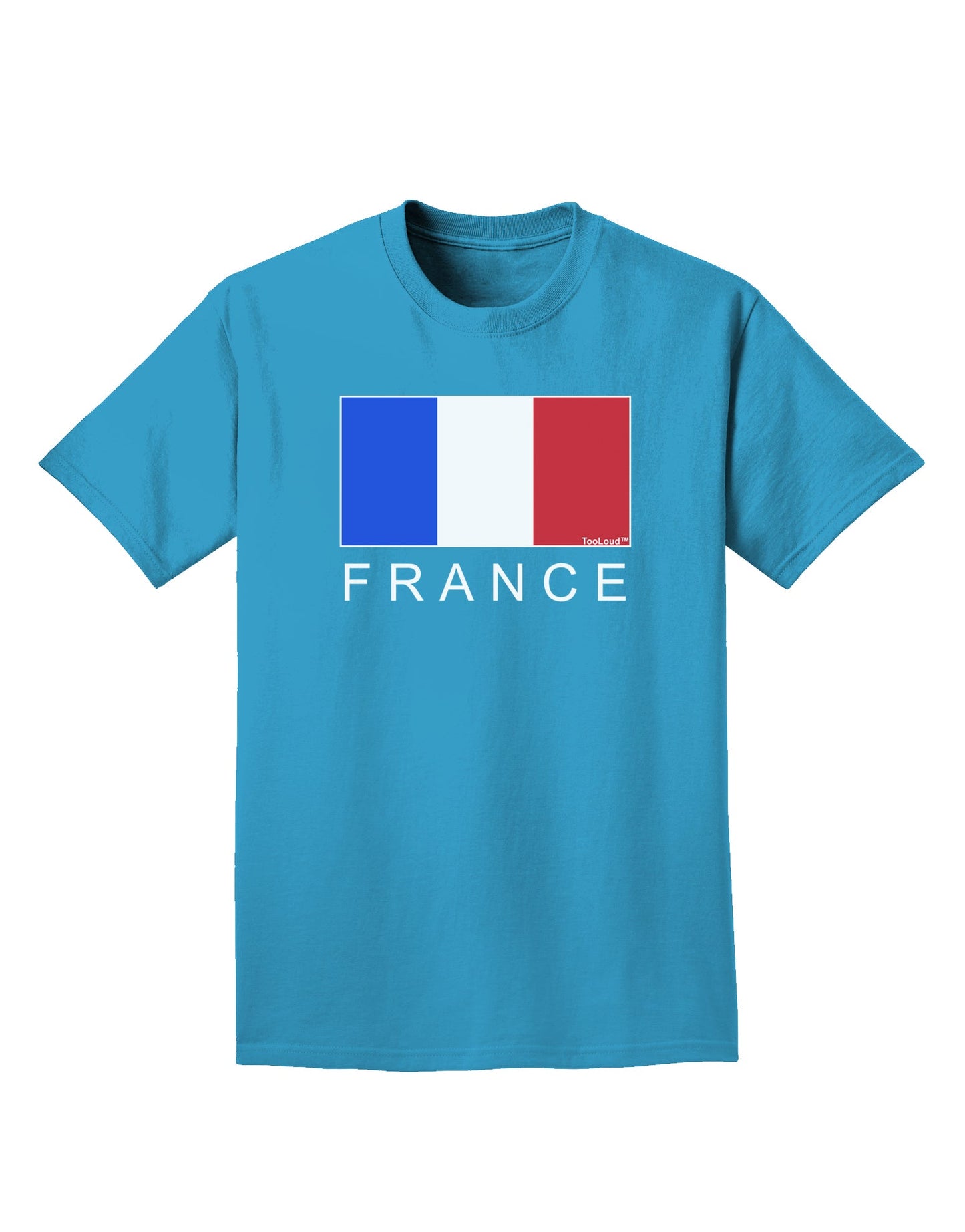 French Flag - France Text Adult Dark T-Shirt by TooLoud-Mens T-Shirt-TooLoud-Turquoise-Small-Davson Sales