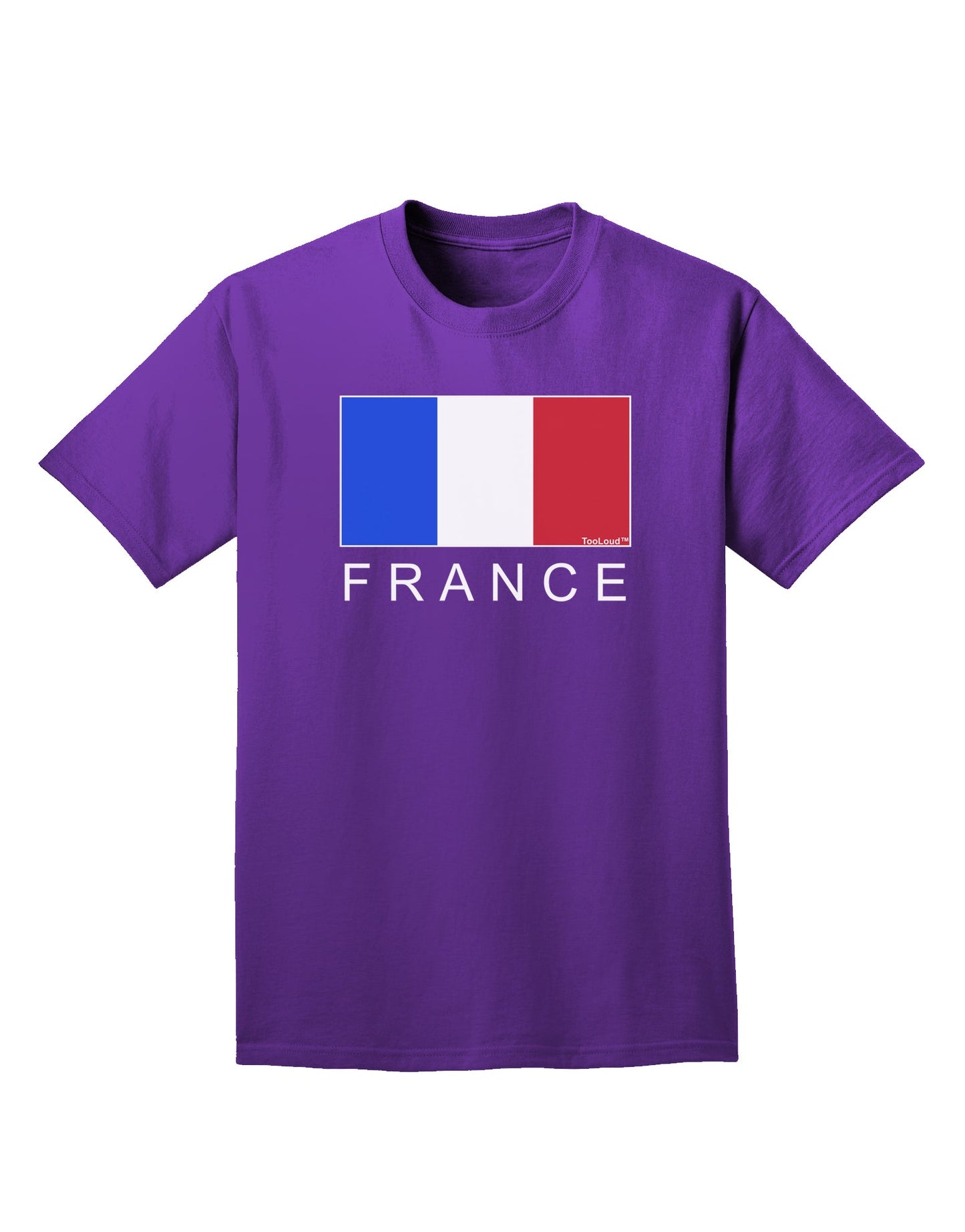 French Flag - France Text Adult Dark T-Shirt by TooLoud-Mens T-Shirt-TooLoud-Purple-Small-Davson Sales