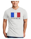 French Flag - France Text Adult V-Neck T-shirt by TooLoud-Mens V-Neck T-Shirt-TooLoud-White-Small-Davson Sales