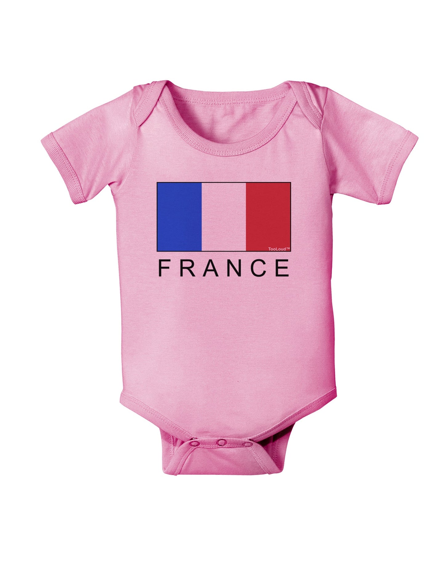 French Flag - France Text Baby Romper Bodysuit by TooLoud-Baby Romper-TooLoud-Light-Pink-06-Months-Davson Sales