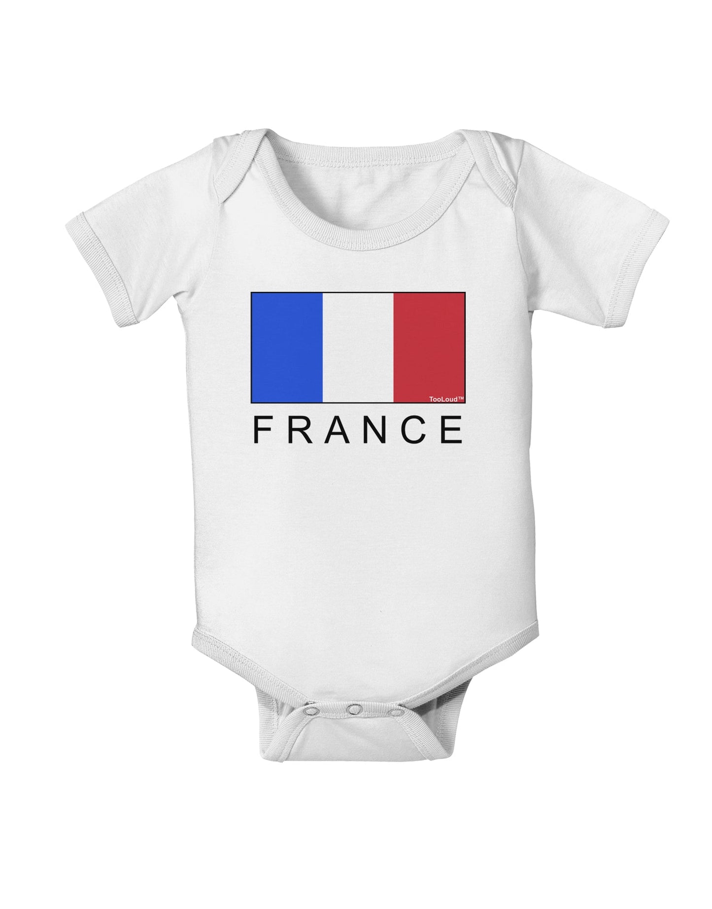 French Flag - France Text Baby Romper Bodysuit by TooLoud-Baby Romper-TooLoud-White-06-Months-Davson Sales