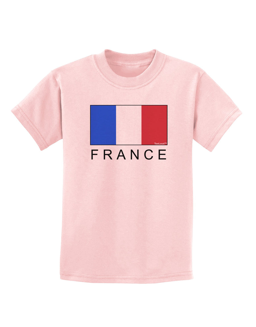 French Flag - France Text Childrens T-Shirt by TooLoud-Childrens T-Shirt-TooLoud-White-X-Small-Davson Sales