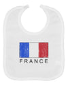 French Flag - France Text Distressed Baby Bib by TooLoud